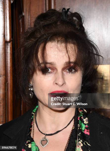 Actor Helena Bonham Carter attends the opening night of 'Hamilton' at Victoria Palace Theatre on December 21, 2017 in London, England.