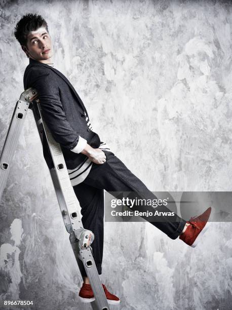 Actor Gregg Sulkin is photographed for The Fashionisto on September 16, 2015 in Los Angeles, California.