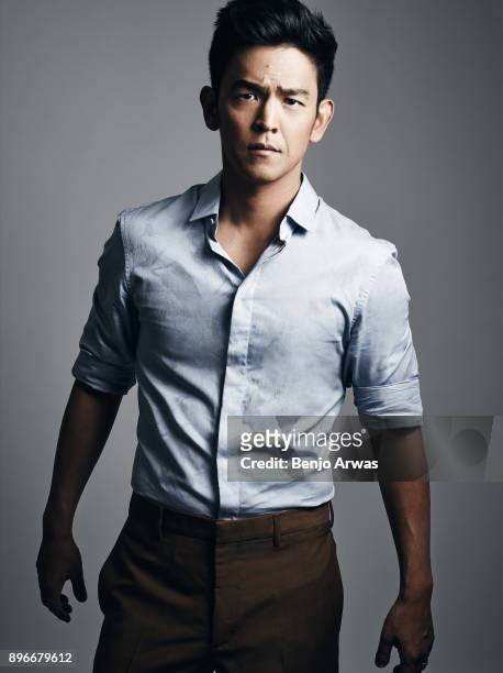 Actor John Cho is photographed for The Fashionisto on August 13, 2014 in Los Angeles, California.