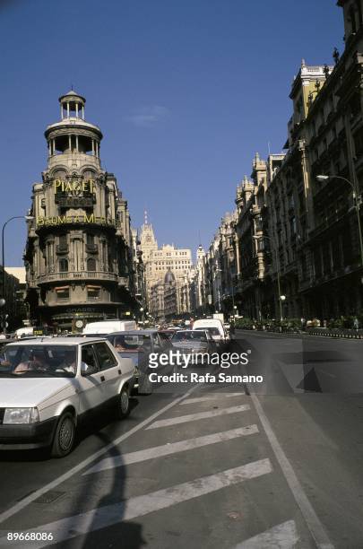 Gran Via Street, Madrid View of the Gran Via from Alcala street