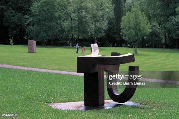 Chillida´s museum Detail of one of the Chillidas´s sculptures that it´s in the outdoor museum