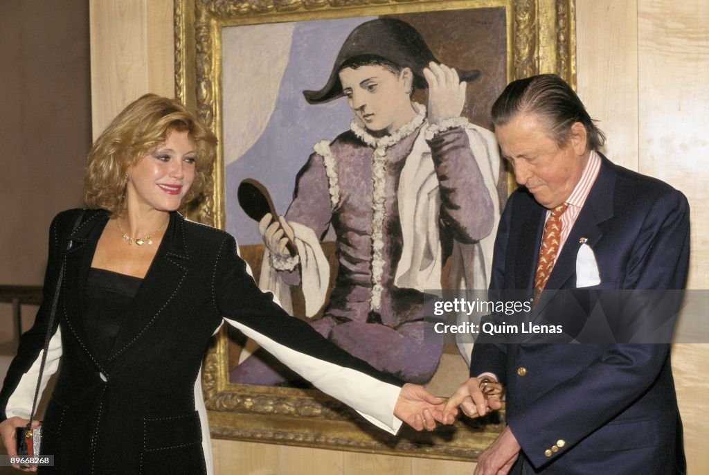The Baron and the Baroness Thyssen inaugurate an exhibition of Picasso in the museum Thyssen