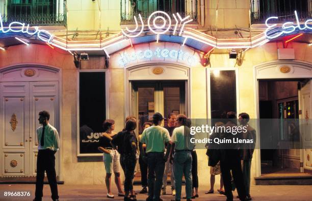 Joy Eslava disco, Madrid Night view of people smiling to the entrance of the disco Joy Eslava disco, Madrid