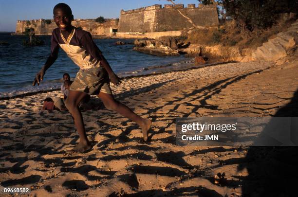 Mozambique. Mozambique Island. Fortress of San Sebastian and beach.