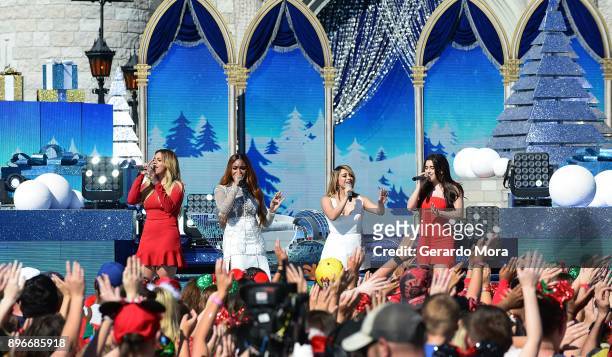 Dinah Jane, Normani Kordei, Ally Brooke and Lauren Jauregui of Fifth Harmony perform during the taping of "Disney Parks Magical Christmas...