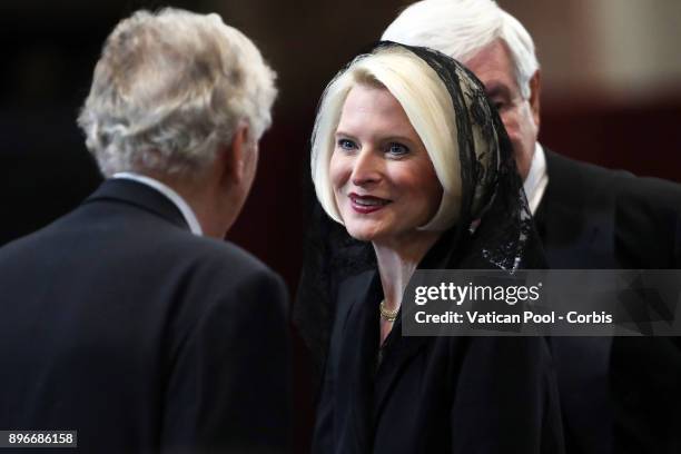 Ambassador Callista Gingrich attends the funeral for disgraced US Cardinal Bernard Law former Archbishop of Boston at St. Peter's Basilica on...