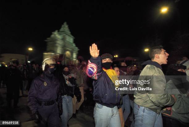 Ultras Sur Members of the Ultras Sur supporters club doing the fascist salute