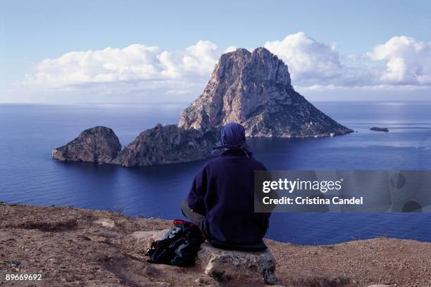 Es Vedra Island from Cala d´Hort. Ibiza. Balearics Islands .