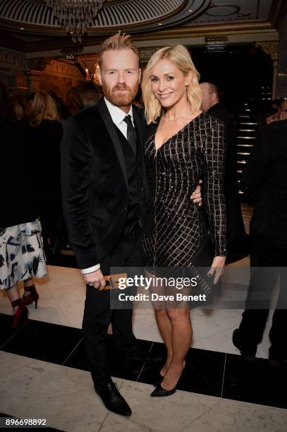 James Midgley and Jenni Falconer attend the press night performance of "Hamilton" at The Victoria Palace Theatre on December 21, 2017 in London,...