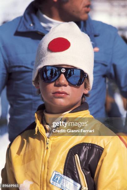 Portrait of Prince Felipe skiing, 1975.