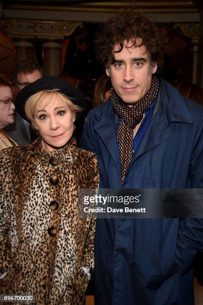 Zoe Wanamaker and Stephen Mangan attend the press night performance of "Hamilton" at The Victoria Palace Theatre on December 21, 2017 in London,...