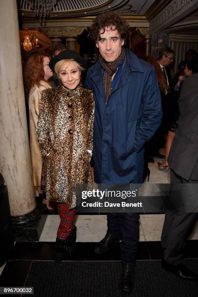 Zoe Wanamaker and Stephen Mangan attend the press night performance of "Hamilton" at The Victoria Palace Theatre on December 21, 2017 in London,...