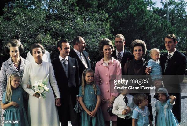 Estoril, Portugal. 1973. Royal Wedding: Mr Margarita de Borbon and Carlos Zurita.
