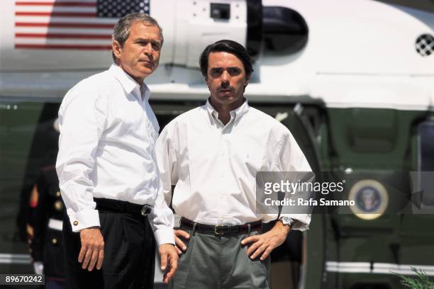Meeting between Jose Maria Aznar and George W. Bush in the country house ´Los Quintos de Mora´, Toledo