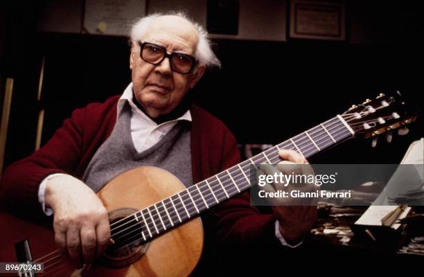 Portrait of Andres Segovia, guitarist