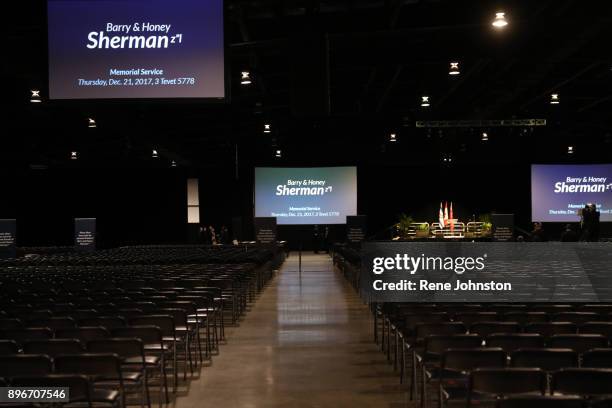 Sherman Funeral Thousands of chairs set up for the public to pay their respects to Honey and Barry Sherman at International Center in...