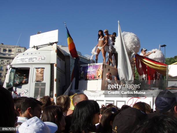 June 30, 2007. Madrid. Spain. Pride Parade celebration. In the photo, there is a carriage.