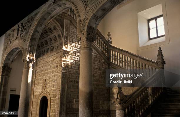 Santa Cruz Hospital. . Toledo. 16th-century building, Plateresque style. Staircase, work of Covarrubias.