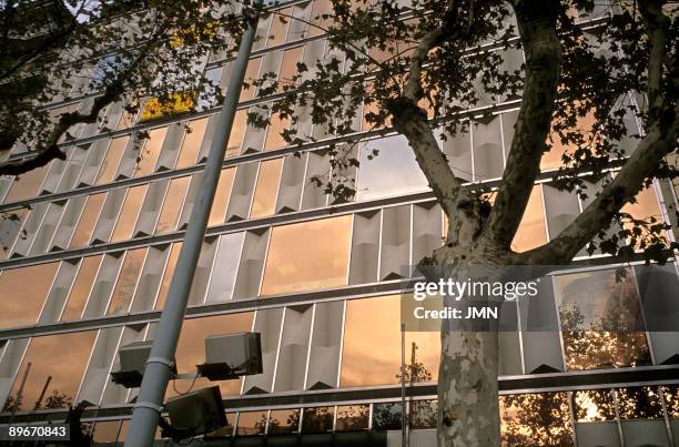 Barcelona. Building. Glass and iron architecture.