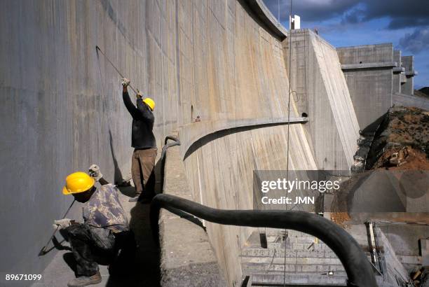 Alentejo. Portugal. Construction of the Dam of Alqueva, Guadiana river, in the portuguese and spanish territory.