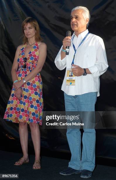 July 06, 2008. Arganda del Rey, Madrid, Spain. Presentation of the festival 'Rock in Rio 2010'. The businessman Roberto Medina, president of the...