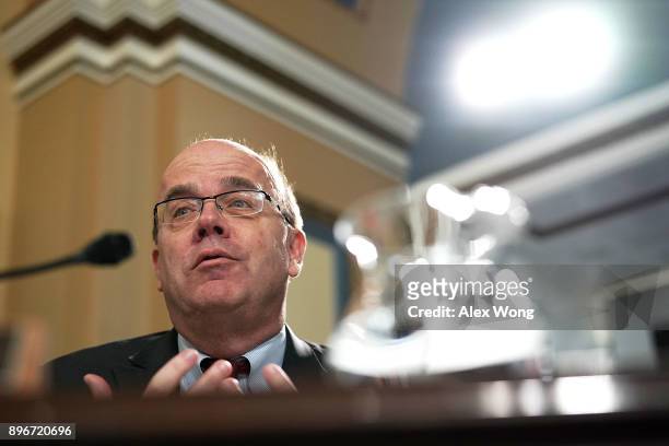 Rep. James McGovern speaks during a meeting about a bill to avert government shutdown December 21, 2017 at the Capitol in Washington, DC. House...