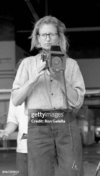 Annie Leibovitz attends Vanity Fair Magazine Malcolm Forbes Photo Session on September 22, 1989 at Newark International Airport in Newark, New Jersey.