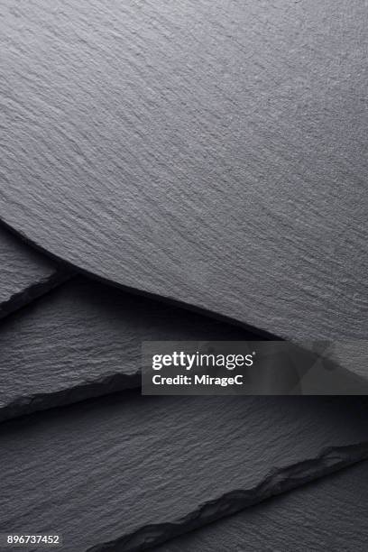 black slate boards stacking - schist stock-fotos und bilder