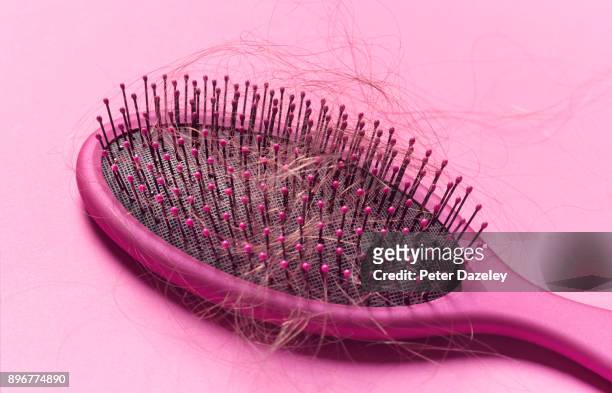 hair loss brush alopecia - hair loss stock pictures, royalty-free photos & images