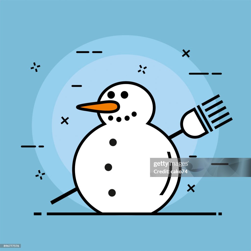 Line icon snowman