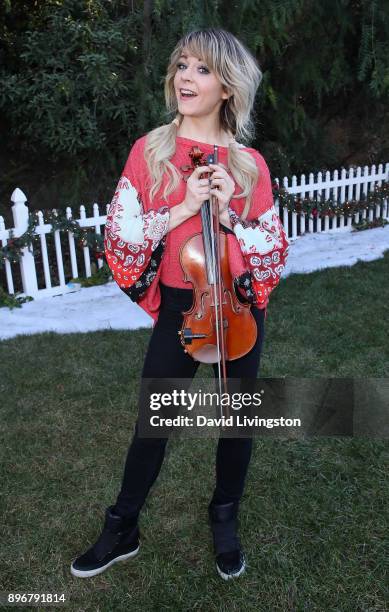 Violinist Lindsey Stirling visits Hallmark's "Home & Family" at Universal Studios Hollywood on December 21, 2017 in Universal City, California.