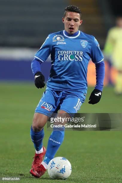 Ismael Bennacer of Empoli FC in action during the Serie B match between Empoli FC and Brescia Calcio at Stadio Carlo Castellani on December 21, 2017...