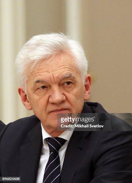 Russian businessman and billionaire Gennady Timchenko attends the meeting with top businessmen at the Kremlin, Moscow, Russia, December 2017. Photo...