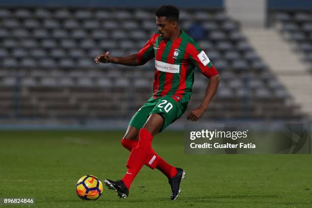 Maritimo midfielder Fabricio Baiano from Brazil in action during the Portuguese League Cup match between CF Os Belenenses and CS Maritimo at Estadio...