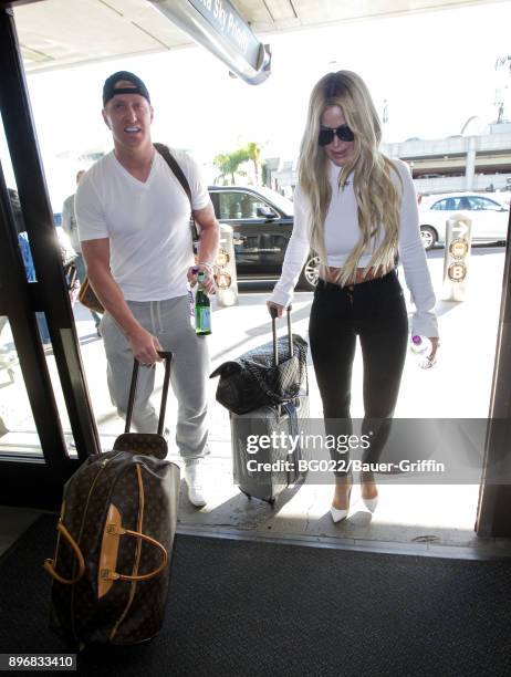 Kroy Biermann and Kim Zolciak are seen on December 21, 2017 in Los Angeles, California.