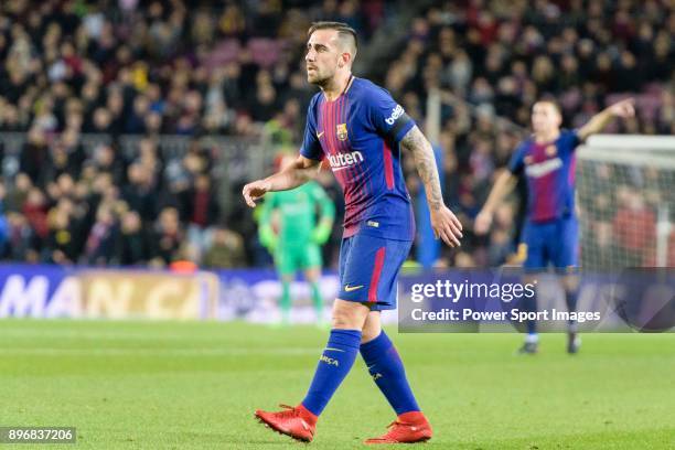 Paco Alcacer of FC Barcelona in action during the La Liga 2017-18 match between FC Barcelona and Deportivo La Coruna at Camp Nou Stadium on 17...