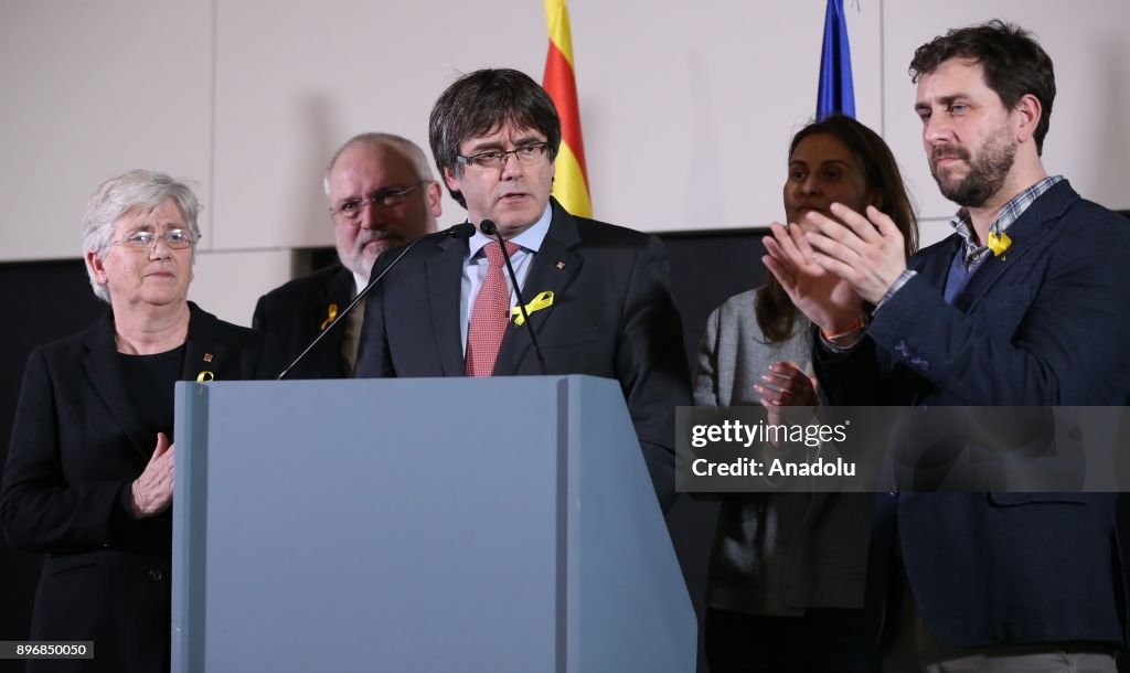 Former Catalan President Carles Puigdemont's speech in Brussels