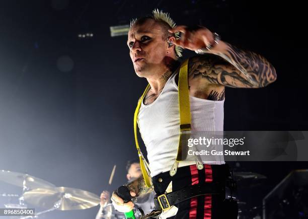 Keith Flint of The Prodigy performs on stage at the O2 Academy Brixton on December 21, 2017 in London, England.