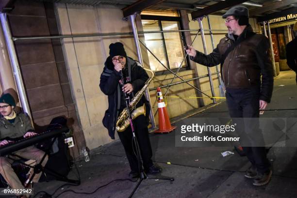 The Sumberbaswing Band performs during the "Solstice Soul Train" event as part of "Make Music Winter, December 21" on December 21, 2017 in New York...