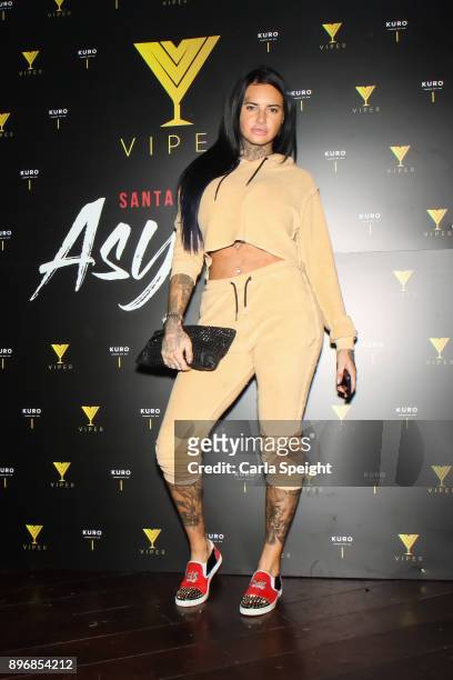 Jemma Lucy attends 'Vipers First Christmas' event at Impossible on December 21, 2017 in Manchester, England.