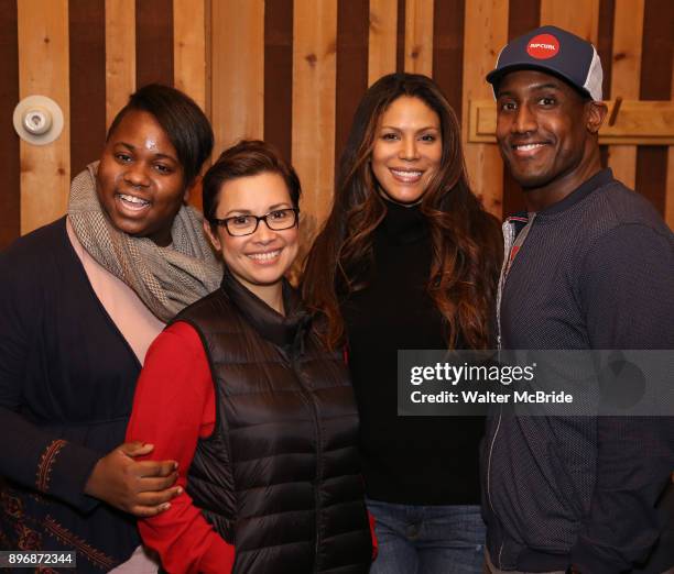 Alex Newell, Lea Salonga, Merle Dandridge, and Quentin Earl Darrington from cast of the Broadway revival of 'Once on This Island' in the recording...