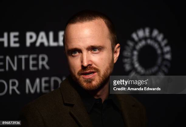 Actor Aaron Paul arrives at the Paley Center For Media's presentation of Hulu's "The Path" Season 3 Premiere at The Paley Center for Media on...