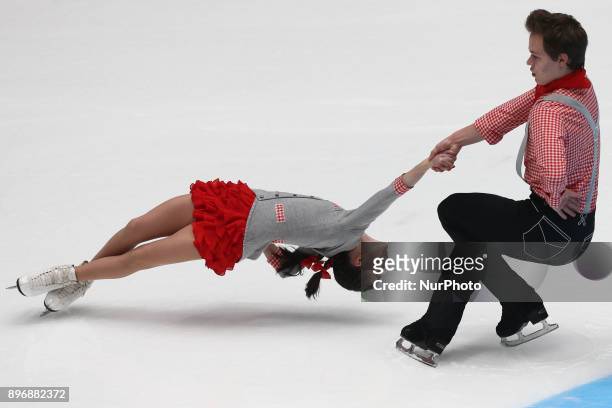Apollinaria Panfilova and Dmitry Rylov perform their short program in the pair competition at the Russian Figure Skating Championships in St....