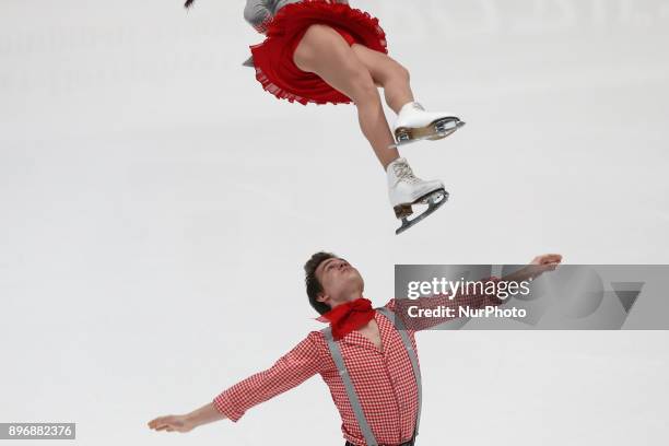 Apollinaria Panfilova and Dmitry Rylov perform their short program in the pair competition at the Russian Figure Skating Championships in St....