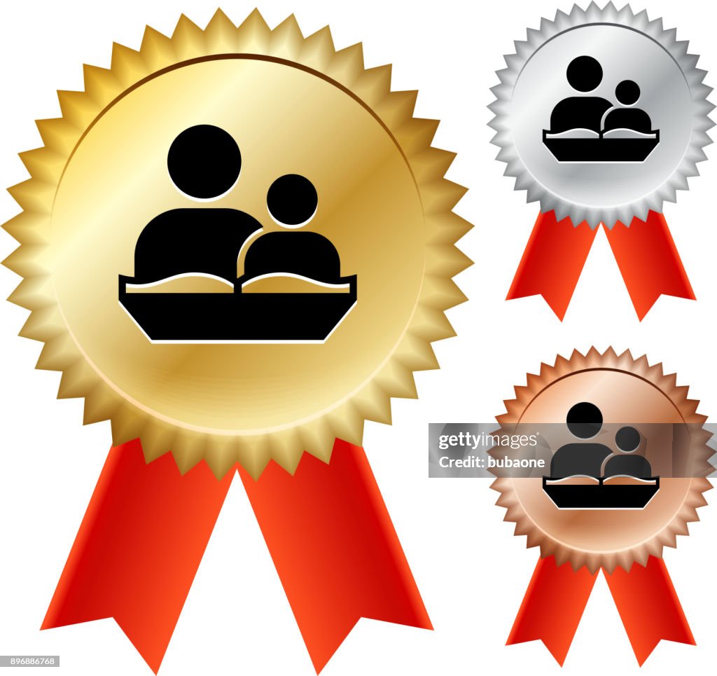 Reading Ribbon Reading For Kids Gold Medal Prize Ribbons High-Res Vector Graphic ...