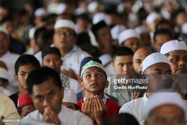 Thousand of Malaysia Muslim gather outside to protest the declaration of Jerusalem the capital of Israel at Masjid Putra , Putrajaya on 22 December,...