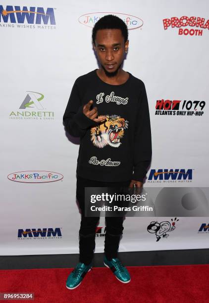 Slim Jxmmi of Rae Sremmurd attends 2nd Annual Mike WiLL's Wish Fest at Andretti Indoor Karting and Games Marietta on December 21, 2017 in Marietta...