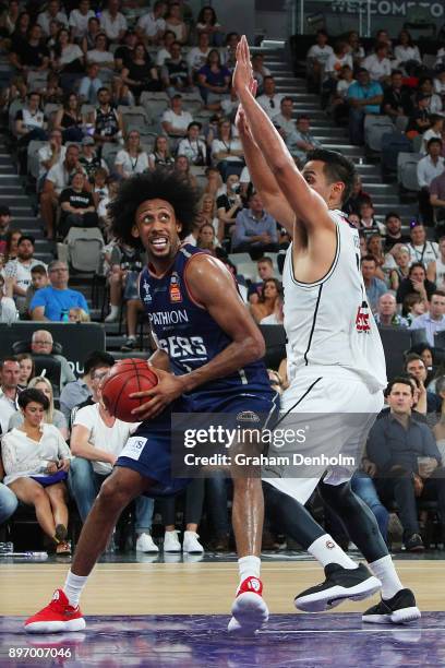 Josh Childress of the Adelaide 36ers drives at the basket during the round 11 NBL match between Melbourne United and the Adelaide 36ers at Hisense...