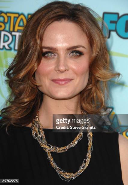 Emily Deschanel arrives at the 2009 TCA Summer Tour's Fox All-Star Party at The Langham Resort on August 6, 2009 in Pasadena, California.