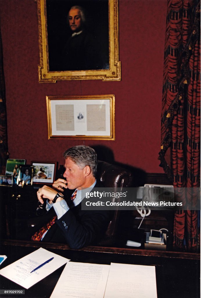 President Clinton On The Telephone